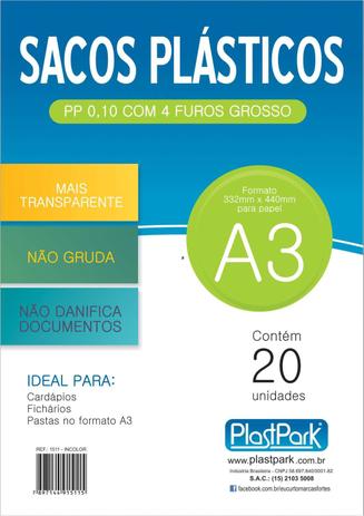 Envelope Plastico A3 4FUROS PP Grosso ROMITEC/PLASTPARK Menor preço em Envelope Plastico A3 4FUROS PP Grosso ROMITEC/PLASTPARK