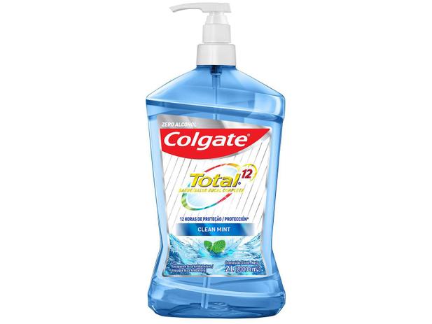 Enxaguante Bucal Colgate sem Álcool - Total 12 Clean Mint 2L Menor preço em Enxaguante Bucal Colgate sem Álcool - Total 12 Clean Mint 2L