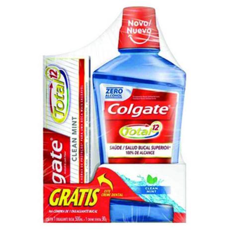 Enxaguante Bucal Colgate Total 12 + Cr Dental Colgate Tot 12 Menor preço em Enxaguante Bucal Colgate Total 12 + Cr Dental Colgate Tot 12