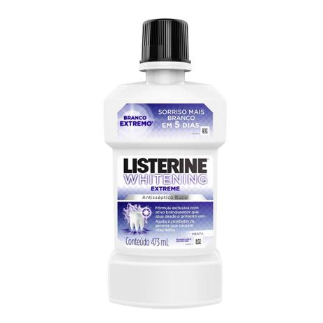 Enxaguante Bucal Listerine Whitening Extreme Menta 473ml Menor preço em Enxaguante Bucal Listerine Whitening Extreme Menta 473ml