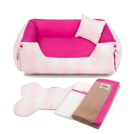 Enxoval Cama Pet Cachorro Gato Dupla Face Lola - EGG - Listras Rosa - Senhor bicho Menor preço em Enxoval Cama Pet Cachorro Gato Dupla Face Lola - EGG - Listras Rosa - Senhor bicho