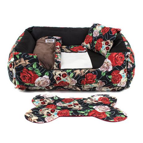 Enxoval Cama Pet Cachorro Gato Dupla Face Lola - G - Caveiras Preto - Senhor bicho Menor preço em Enxoval Cama Pet Cachorro Gato Dupla Face Lola - G - Caveiras Preto - Senhor bicho