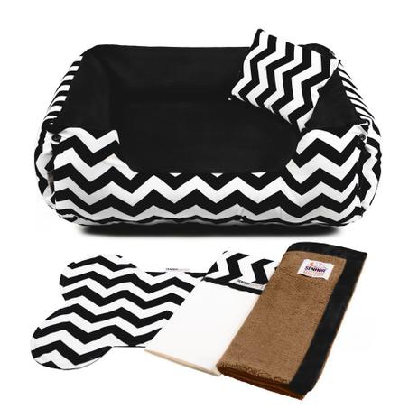 Enxoval Cama Pet Cachorro Gato Dupla Face Lola - G - Chevron Preto - Senhor Bicho Menor preço em Enxoval Cama Pet Cachorro Gato Dupla Face Lola - G - Chevron Preto - Senhor Bicho