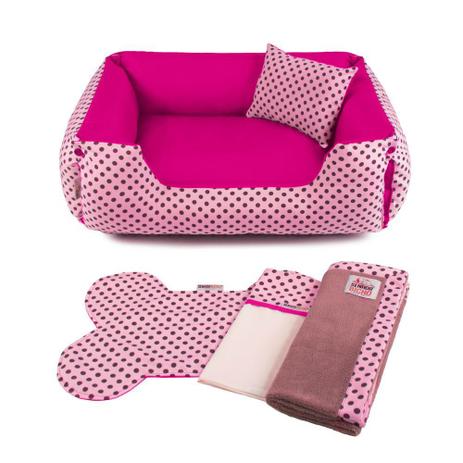 Enxoval Cama Pet Cachorro Gato Dupla Face Lola - GG - Rosa Poá Pink - Senhor bicho é boa?