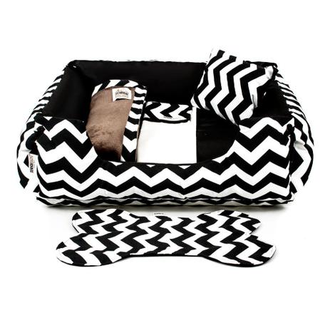 Enxoval Cama Pet Cachorro Gato Dupla Face Lola - M - Chevron Preto - Senhor bicho Menor preço em Enxoval Cama Pet Cachorro Gato Dupla Face Lola - M - Chevron Preto - Senhor bicho