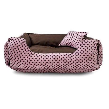 Menor preço em Enxoval Cama Pet Cachorro Gato Dupla Face Lola - M - Rosa Poá Marrom - Senhor bicho