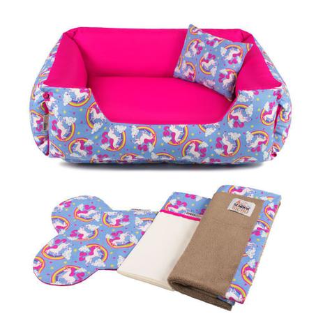 Enxoval Cama Pet Cachorro Gato Dupla Face Lola - M - Unicórnio Azul Pink - Senhor Bicho Menor preço em Enxoval Cama Pet Cachorro Gato Dupla Face Lola - M - Unicórnio Azul Pink - Senhor Bicho