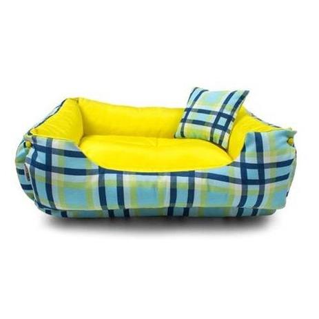 Enxoval Cama Pet Cachorro Gato Dupla Face Lola - M - Xadrez Amarelo - Senhor bicho é boa?