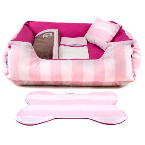 Enxoval Cama Pet Cachorro Gato Dupla Face Lola - P - Listras Rosa - Senhor bicho Menor preço em Enxoval Cama Pet Cachorro Gato Dupla Face Lola - P - Listras Rosa - Senhor bicho