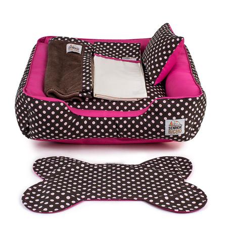 Enxoval Cama Pet Cachorro Gato Pandora C/ Zíper - M - Marrom Poá Pink - Senhor bicho é ruim? Enxoval Cama Pet Cachorro Gato Pandora C/ Zíper - M - Marrom Poá Pink - Senhor bicho é boa?