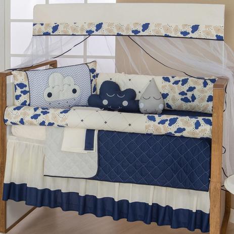 Enxoval De Bebe Kit Berço Americano Nuvem 10pçs Menino Azul - Celia Bordados Menor preço em Enxoval De Bebe Kit Berço Americano Nuvem 10pçs Menino Azul - Celia Bordados