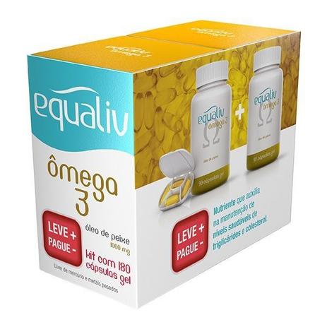 Equaliv Omega 3 1000mg Pack 180 Cápsulas Leve + Pague - Menor preço em Equaliv Omega 3 1000mg Pack 180 Cápsulas Leve + Pague -