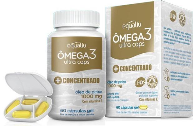 Equaliv Omega 3 Ultra Caps + Concentrado c/ 60 Cápsulas Menor preço em Equaliv Omega 3 Ultra Caps + Concentrado c/ 60 Cápsulas
