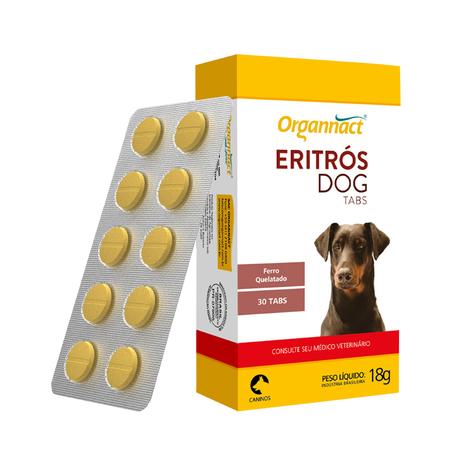 Eritros Dog Tabs 18g Blister Organnact Suplemento Cães Menor preço em Eritros Dog Tabs 18g Blister Organnact Suplemento Cães