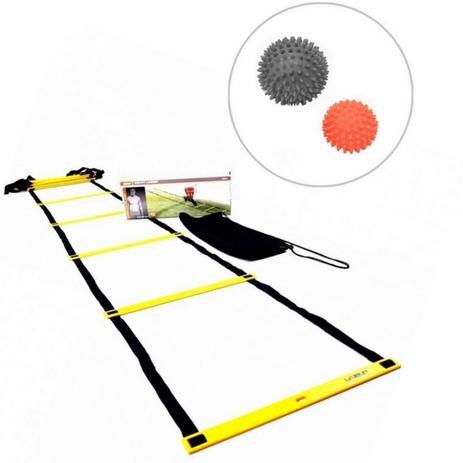 Escada de Agilidade com Regulagem 4 Metros + 2 Bolas Massageadoras Cravos - LIVEUP Menor preço em Escada de Agilidade com Regulagem 4 Metros + 2 Bolas Massageadoras Cravos - LIVEUP
