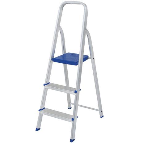 Escada Doméstica de Alumínio 3 Degraus MOR Menor preço em Escada Doméstica de Alumínio 3 Degraus MOR