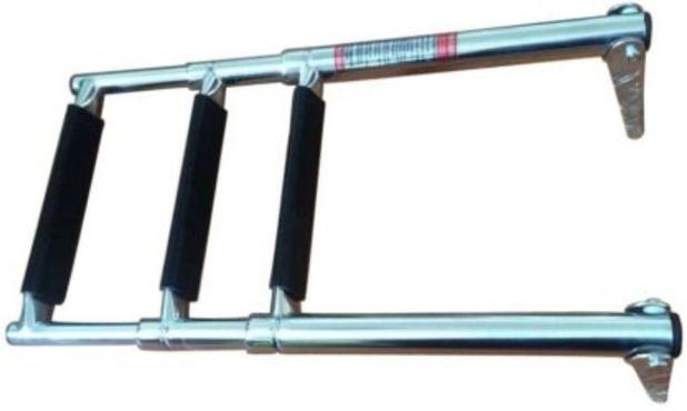 Escada em Aço Inox Telescópica Retrátil Dobrável para Embarcações com 3 Degraus com Antiderrapante - Xfy Menor preço em Escada em Aço Inox Telescópica Retrátil Dobrável para Embarcações com 3 Degraus com Antiderrapante - Xfy
