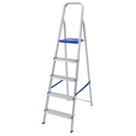 Escada em alumínio dobrável com 5 degraus antiderrapante portátil de uso doméstico mor é boa?