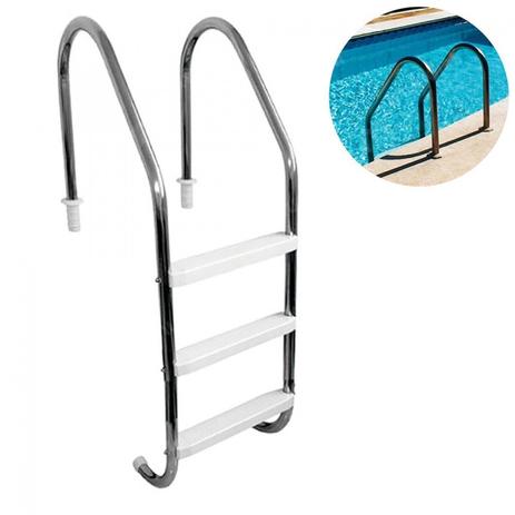 Escada para Piscina 3 Degraus Inox 1 1/2 Netuno Menor preço em Escada para Piscina 3 Degraus Inox 1 1/2 Netuno