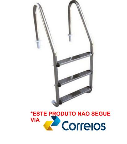 Escada para Piscina - Aço Inox - 3 Degraus em Aço Inox - Inox brasil Menor preço em Escada para Piscina - Aço Inox - 3 Degraus em Aço Inox - Inox brasil