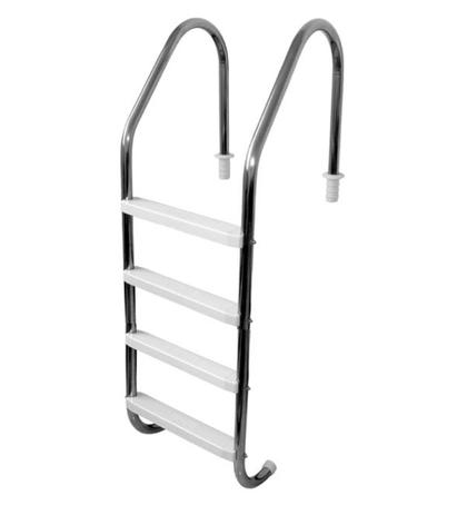 Escada para piscina tradicional aço inox 4 degraus abs - D3 equipamentos Menor preço em Escada para piscina tradicional aço inox 4 degraus abs - D3 equipamentos
