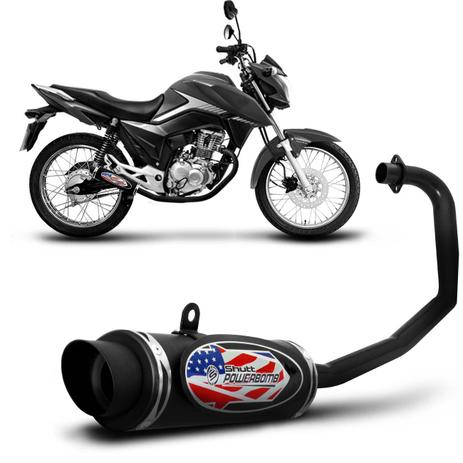 Escapamento Esportivo Honda CG Fan 160 2017 Shutt Powerbomb Azul Vermelho Preto Prata Menor preço em Escapamento Esportivo Honda CG Fan 160 2017 Shutt Powerbomb Azul Vermelho Preto Prata