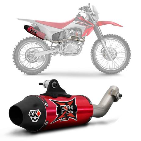 Menor preço em Escapamento Esportivo Profissional Motocross SFX F22 Honda CRF 230 2008 a 2018 Aço Inox Vermelho