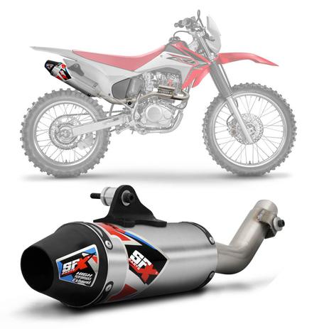 Escapamento Esportivo Profissional Motocross SFX X5 Honda CRF 230 2008 a 2018 Aço Inox Escovado Menor preço em Escapamento Esportivo Profissional Motocross SFX X5 Honda CRF 230 2008 a 2018 Aço Inox Escovado