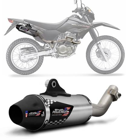 Menor preço em Escapamento Esportivo XR 250 Tornado 2004 a 2008 Shutt Aço Inox Prata com Ponteira Preta  + Curva