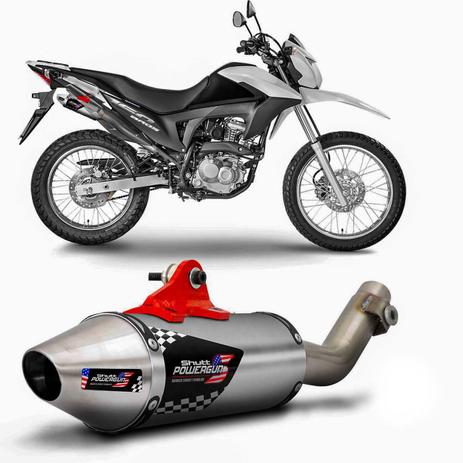 Menor preço em Escapamento Moto Esportivo Honda Bros 160 2014 a 2018 Shutt Powergun Inox com Ponta Prata Escovada
