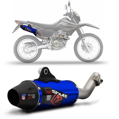 Escapamento Moto Esportivo Honda XR 250 Tornado 2004 a 2008 Shutt Powergun Aço Inox com Ponta Azul Menor preço em Escapamento Moto Esportivo Honda XR 250 Tornado 2004 a 2008 Shutt Powergun Aço Inox com Ponta Azul