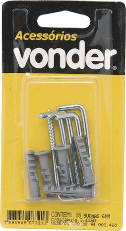 Escapula 4,9x70mm zincado com bucha 10mm com 2 peças - Vonder Menor preço em Escapula 4,9x70mm zincado com bucha 10mm com 2 peças - Vonder