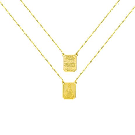 Escapulário de Ouro 18k N. Sra. Aparecida com Oração ga03393 - Joiasgold Menor preço em Escapulário de Ouro 18k N. Sra. Aparecida com Oração ga03393 - Joiasgold
