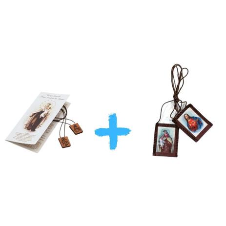 Escapulário De Tecido Nossa Senhora Do Carmo Grande (AR1258) + Escapulário Em Couro Nossa Sra. Do Carmo Folheto - Malu Artigos Religiosos Menor preço em Escapulário De Tecido Nossa Senhora Do Carmo Grande (AR1258) + Escapulário Em Couro Nossa Sra. Do Carmo Folheto - Malu Artigos Religiosos