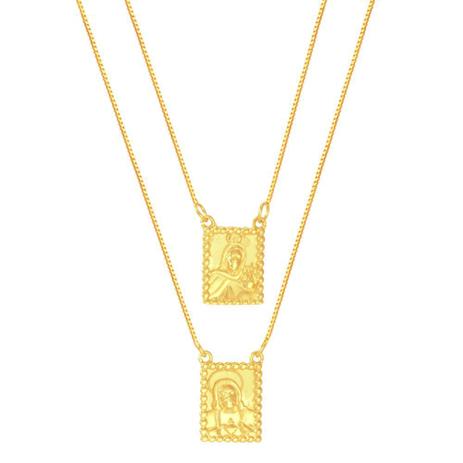 Escapulário em Ouro 18K N. Sra de Carmo e Sagrado Coração - AU5415 - BRUNA TESSARO JOIAS Menor preço em Escapulário em Ouro 18K N. Sra de Carmo e Sagrado Coração - AU5415 - BRUNA TESSARO JOIAS