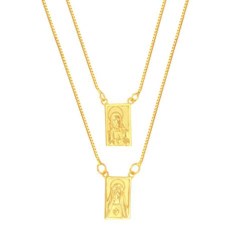 Escapulário em Ouro 18K N. Sra de Carmo e Sagrado Coração - AU5418 - Bruna tessaro Menor preço em Escapulário em Ouro 18K N. Sra de Carmo e Sagrado Coração - AU5418 - Bruna tessaro