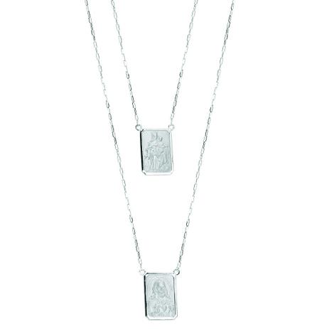 Escapulário em Ouro Branco 18K - AU4504 - Bruna tessaro Menor preço em Escapulário em Ouro Branco 18K - AU4504 - Bruna tessaro