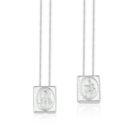 Escapulário N.Sra Carmo e S.C.J -  Caixinha 13x10 MM - Céu de prata é boa?