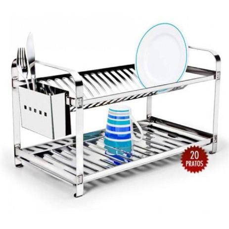Escorredor AÇO INOX para 20 Pratos + Porta Talher de INOX MAK INOX 8504M Menor preço em Escorredor AÇO INOX para 20 Pratos + Porta Talher de INOX MAK INOX 8504M