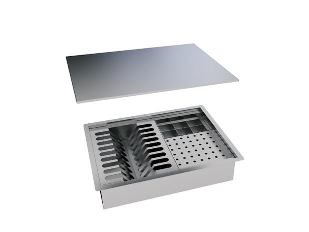 Escorredor Calha Úmida Quadrada Canal Equipado Escorredor Louça Inox com tampa em inox Menor preço em Escorredor Calha Úmida Quadrada Canal Equipado Escorredor Louça Inox com tampa em inox