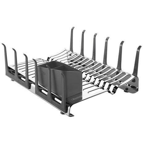 Escorredor de louça aço inox com secador de copos e porta talheres - Tramontina Menor preço em Escorredor de louça aço inox com secador de copos e porta talheres - Tramontina
