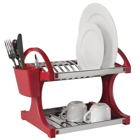 Escorredor De Louca P/ 16 Pratos Inox Suprema Brinox VERMELHO Menor preço em Escorredor De Louca P/ 16 Pratos Inox Suprema Brinox VERMELHO