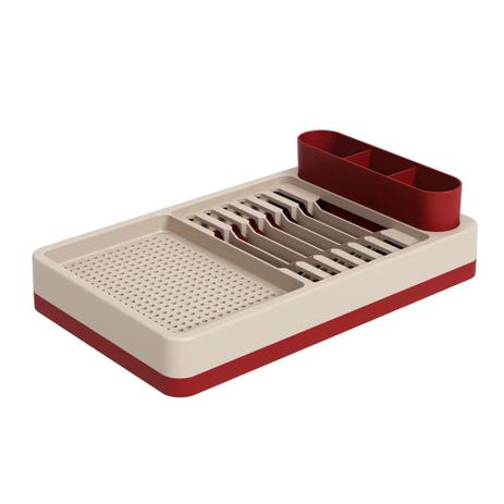 Escorredor De Louças Coza Flat 42X26Cm Vermelho E Cinza é boa?