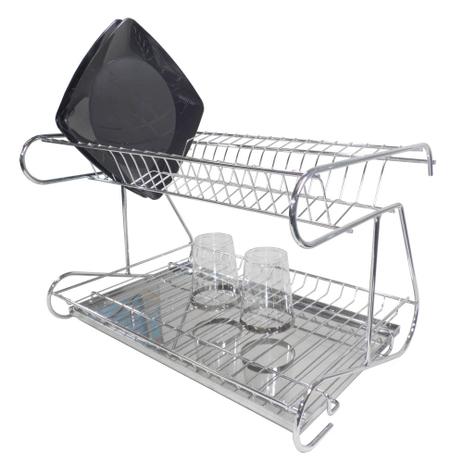 Escorredor de Louças Cromado Euro com Bandeja em Aço Inox Jomer Menor preço em Escorredor de Louças Cromado Euro com Bandeja em Aço Inox Jomer