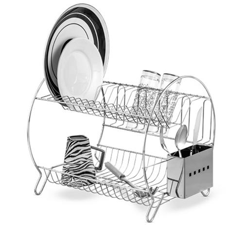 Escorredor De Louças Luxo Redondo Com Porta Talheres Em Inox Passerini Menor preço em Escorredor De Louças Luxo Redondo Com Porta Talheres Em Inox Passerini