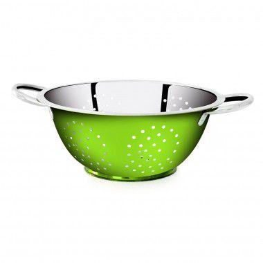 Escorredor De Massa Aço Inox 24cm Gourmet Mix - Verde Menor preço em Escorredor De Massa Aço Inox 24cm Gourmet Mix - Verde