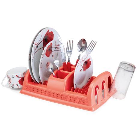 Escorredor de Pratos de Plástico Compacto Rattan Cor Coral - Nitron é boa?