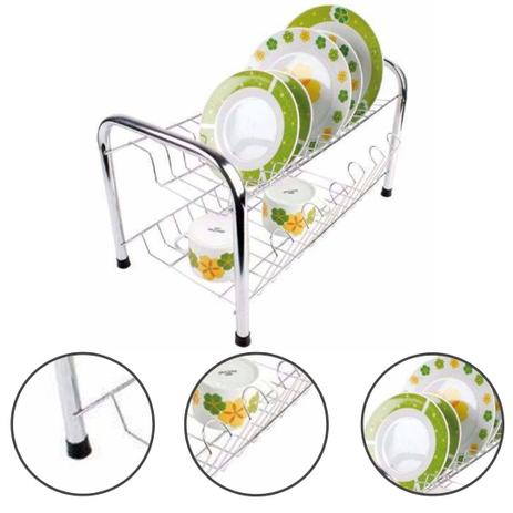 Escorredor De Pratos Duplo Talher Porta Copos Cromado Inox - AGUIA Menor preço em Escorredor De Pratos Duplo Talher Porta Copos Cromado Inox - AGUIA