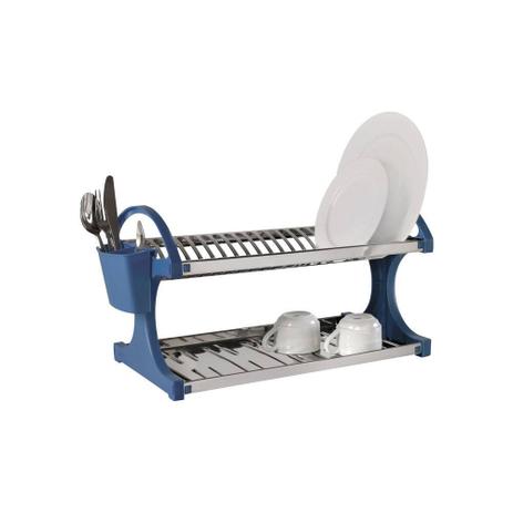 Escorredor de Pratos inox com lateral pp Azul 20 pratos 2104-262 - Brinox é boa?