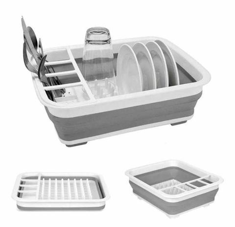 Escorredor Dobrável Desmontável Secador Pratos Talheres Louça Cozinha Retrátil Silicone Menor preço em Escorredor Dobrável Desmontável Secador Pratos Talheres Louça Cozinha Retrátil Silicone